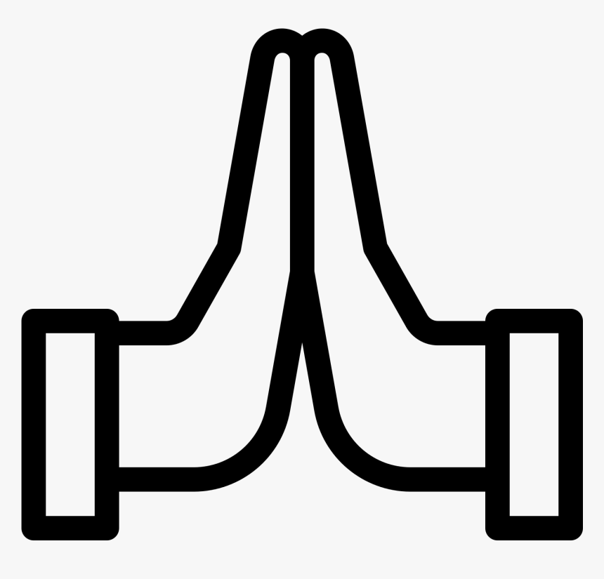 Praying Hands Computer Icons Prayer - Praying Hands Emoji Black And White, HD Png Download, Free Download