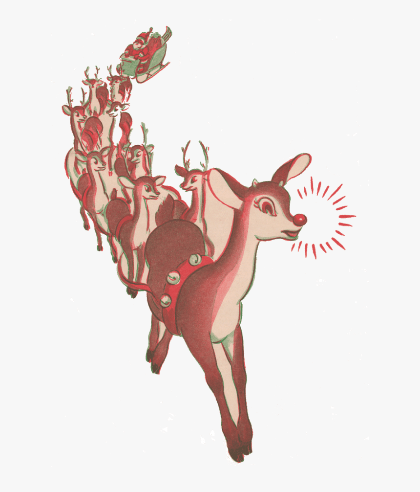Free Printable Rudolph The Red Nosed Reindeer Vintage - Vintage Rudolph The Red Nosed Reindeer Clipart, HD Png Download, Free Download