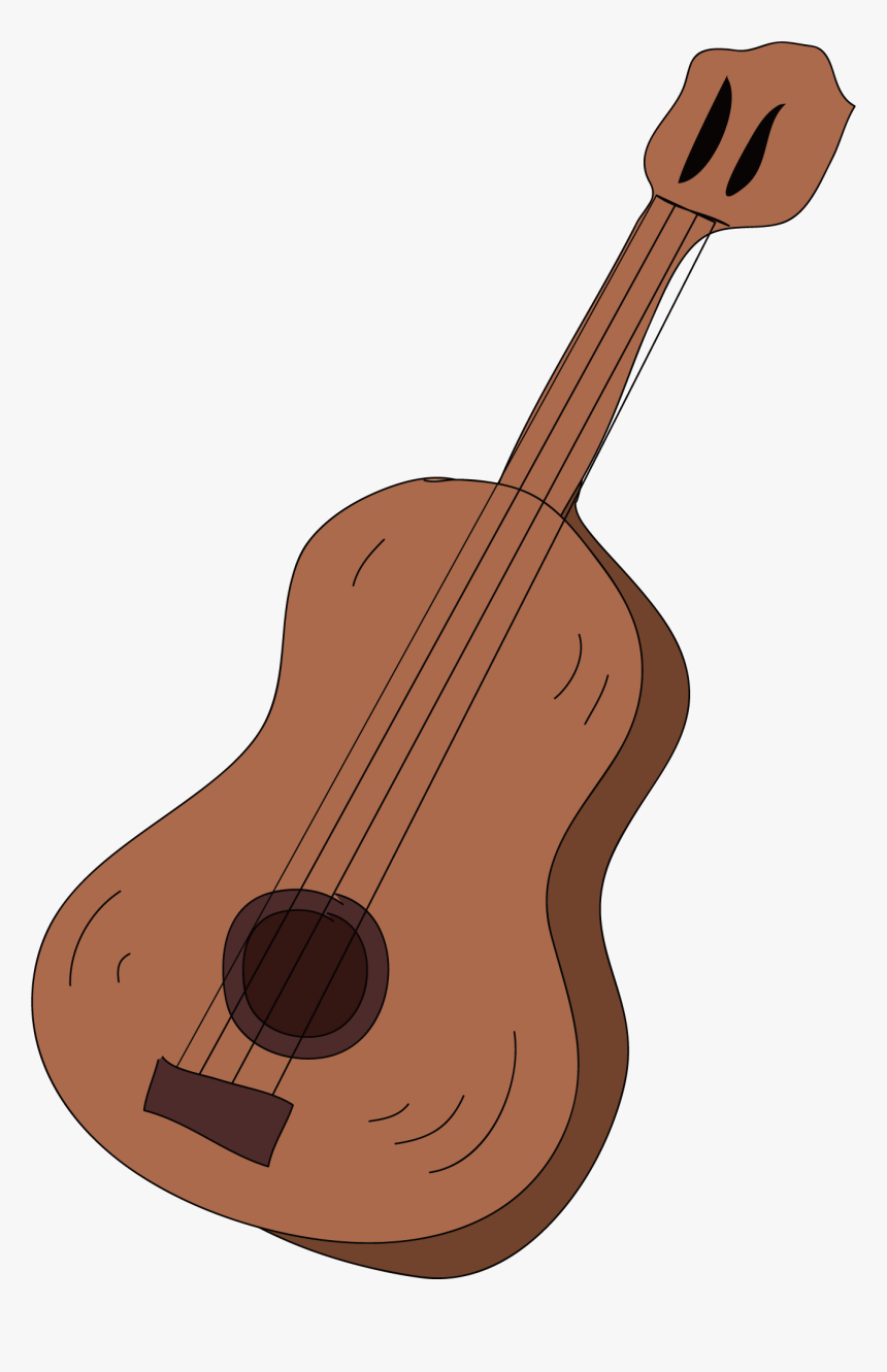 Ukulele Clipart Brown Guitar - Acoustic Guitar, HD Png Download, Free Download