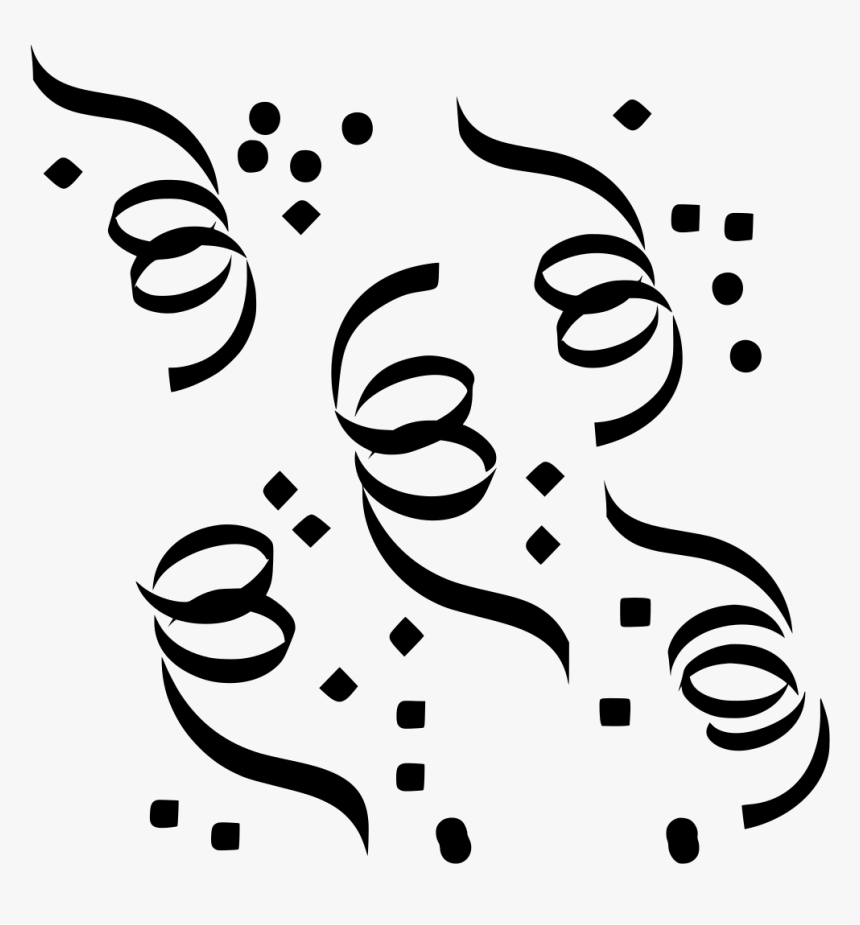 Confetti Clip Art Black And White, HD Png Download - kindpng