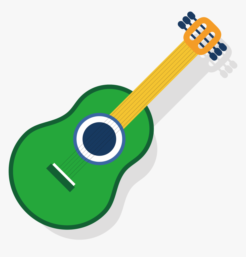 Ukulele Guitar Clip Art - Clip Art Guitar Green, HD Png Download, Free Download