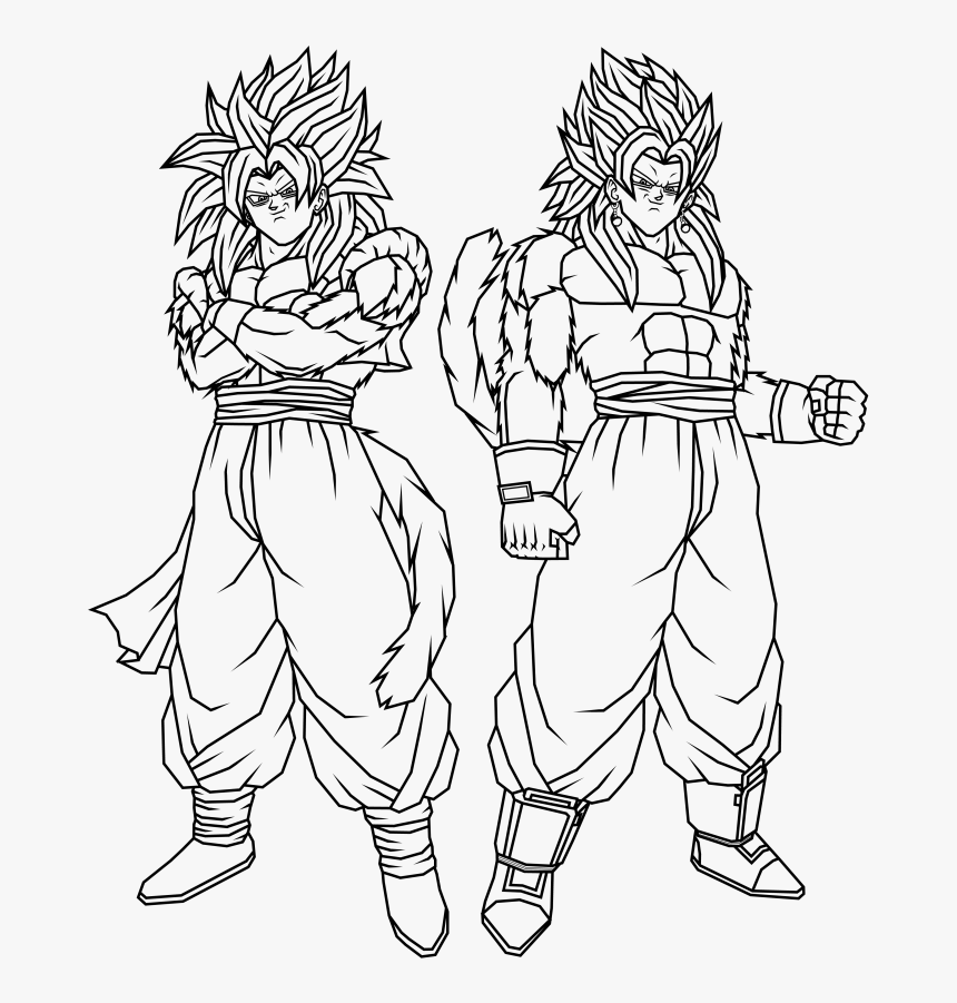 Blue Vegito Coloring Page, Printable Blue Vegito Coloring, - Gogeta And Vegito Coloring Pages, HD Png Download, Free Download