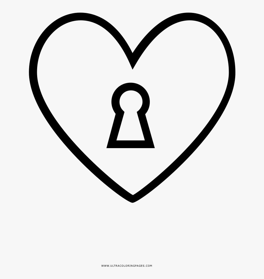 Keyhole Coloring Page - Heart, HD Png Download, Free Download