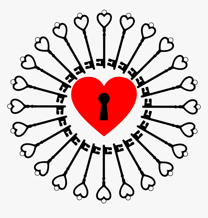 Keys Clipart Keyhole - Password To Unlock Heart, HD Png Download, Free Download