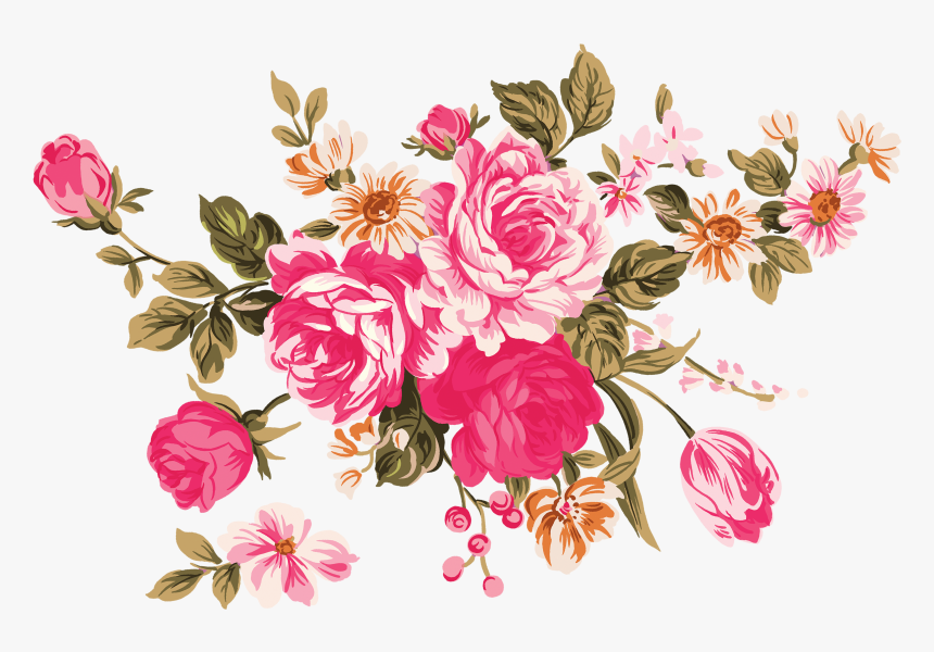 Flower Garden Roses Clip Art - Vector Flower Illustration Png, Transparent Png, Free Download