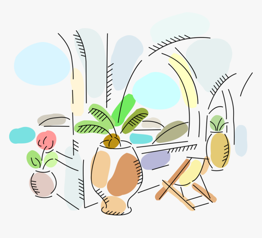 Vector Illustration Of Tropical Beach Resort Balcony, HD Png Download, Free Download