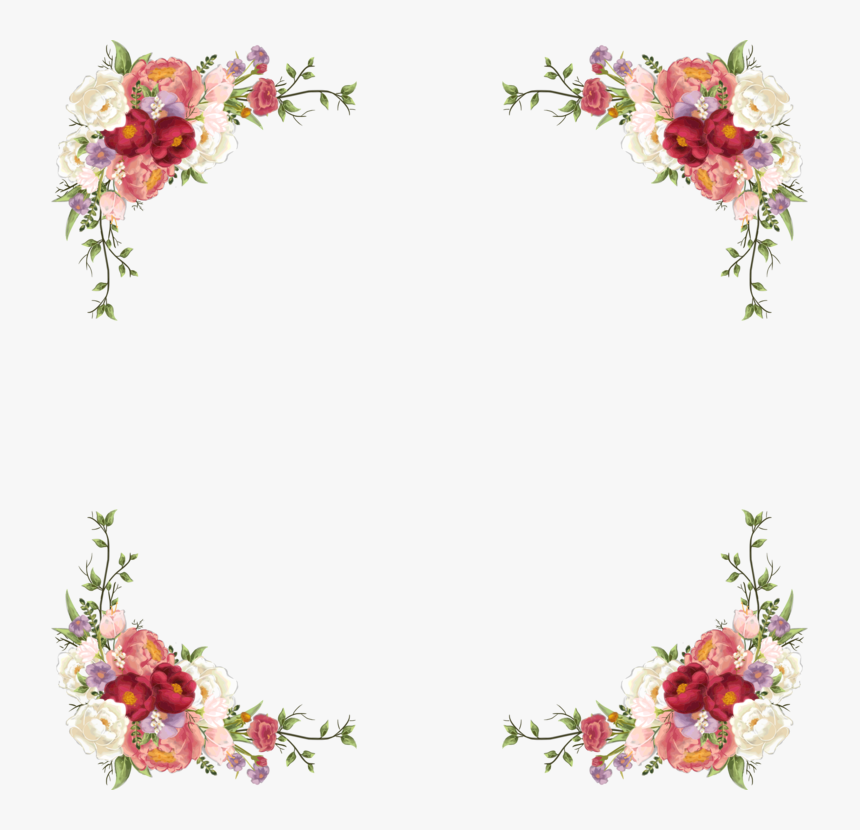 Picture Frame,plant,flower - Vintage Floral Bouquet Border, HD Png Download, Free Download