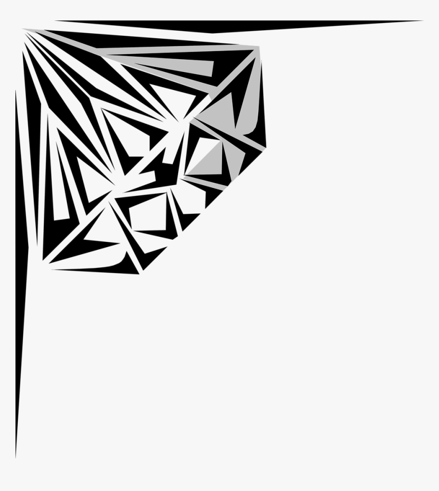 Clip Art Diamond Border Clipart - Black White Diamond Drawing, HD Png Download, Free Download