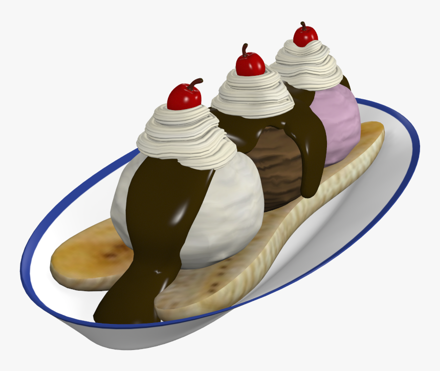 Banana Split - Banana Split 3d Model, HD Png Download, Free Download