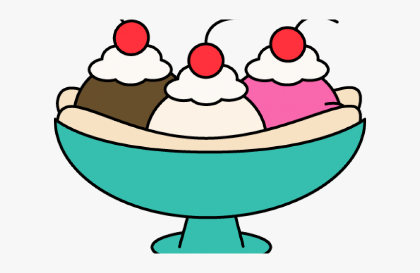 Banana Split Clipart Transparent - Cartoon Ice Cream Sundae Clipart, HD Png Download, Free Download