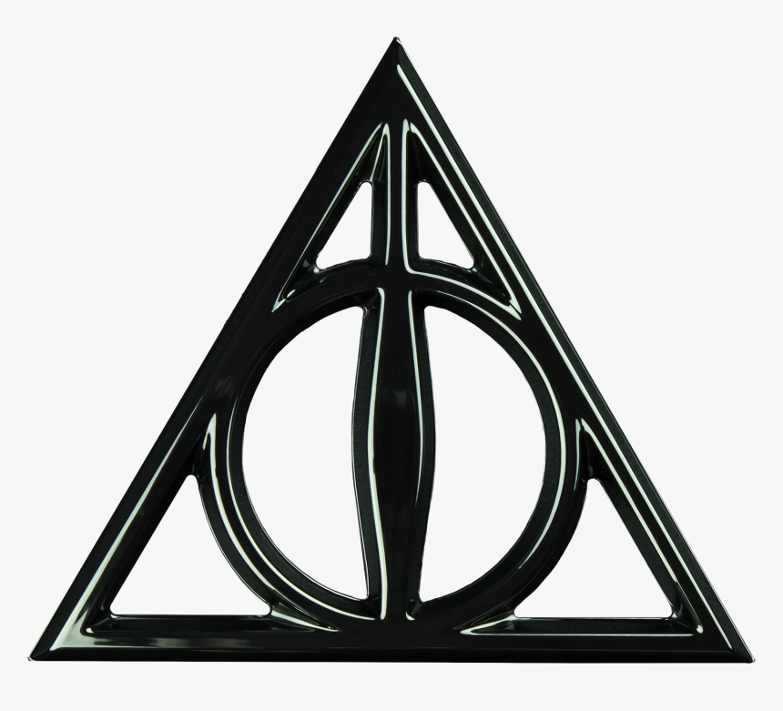 Harry Potter Deathly Hallows Car Emblem Badge – 3D Black Chrome Fan Logo, Peel & Stick For Cars, Laptops, Windows
