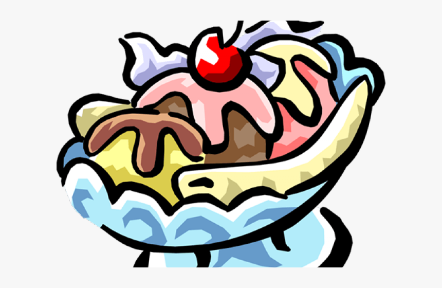 Transparent Sundae Clipart - Banana Split Ice Cream, HD Png Download, Free Download