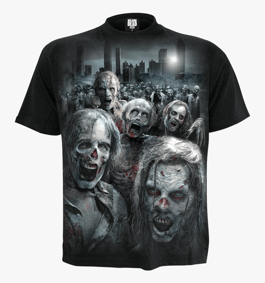 Walking Dead Zombie Horde T-shirt - Walking Dead Zombie T Shirt, HD Png Download, Free Download