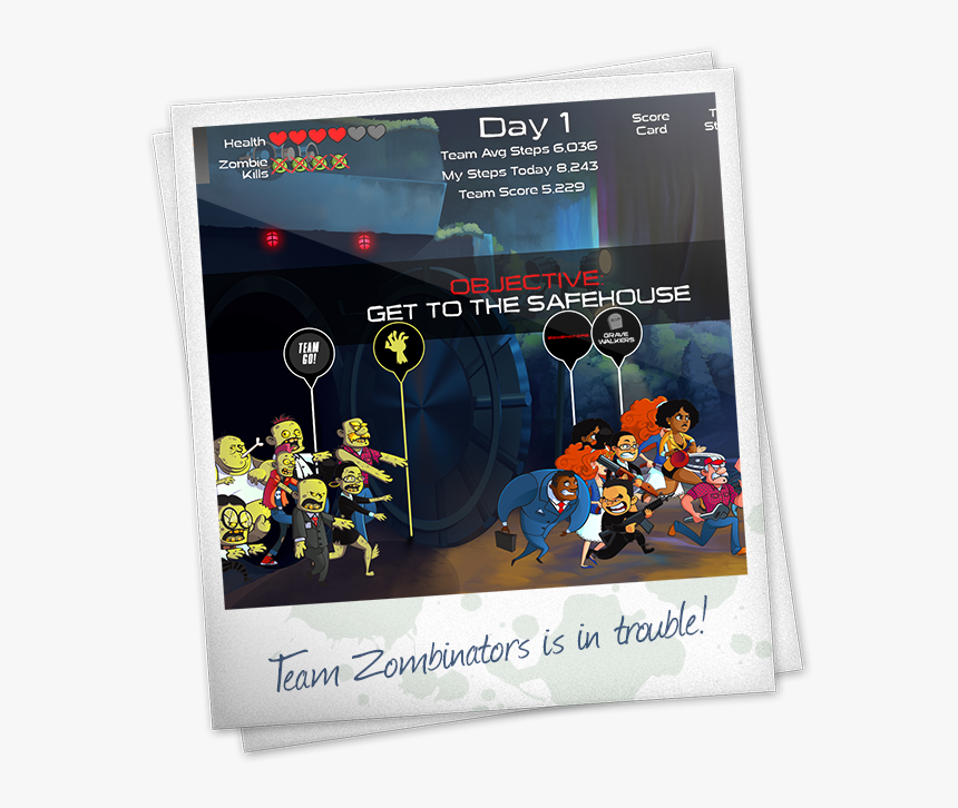 Zombie Survival Interface - Cartoon, HD Png Download, Free Download