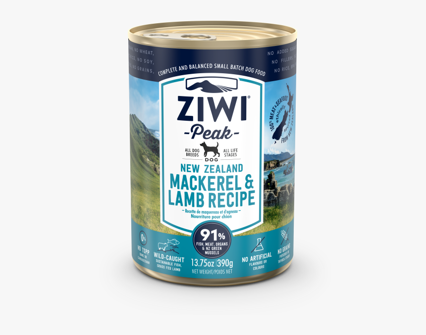 Ziwi Peak Mackerel & Lamb Dog Food Can 390g Front View - Ziwi Tripe And Lamb, HD Png Download, Free Download