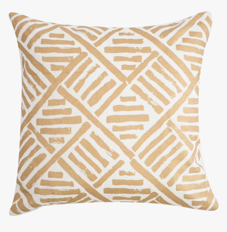 Handmade Screen Printed Gold And Cream Brush Stroke - Throw Pillow, HD Png Download, Free Download