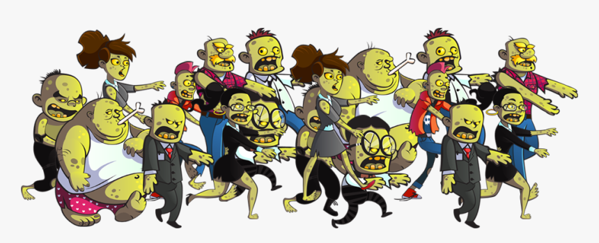 Group Of Zombies Walking Cartoon, HD Png Download, Free Download