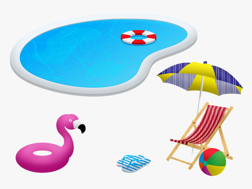 Swimming Pool, Chair And Umbrella, Flotation - Swimming Pool, HD Png Download, Free Download