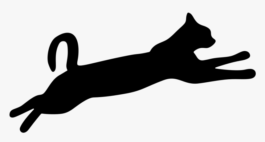 Leaping Cat Silhouette - Jumping Cat Silhouette Png, Transparent Png, Free Download