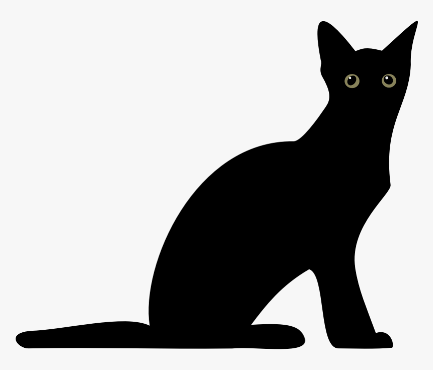 Black Cat Silhouette Png Transparent Png , Png Download - Chat Dessin Sans Droit D Auteur, Png Download, Free Download