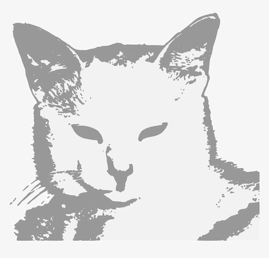 File - User-coolcat - Svg - Cool Cat Silhouette - Cat Yawns, HD Png Download, Free Download