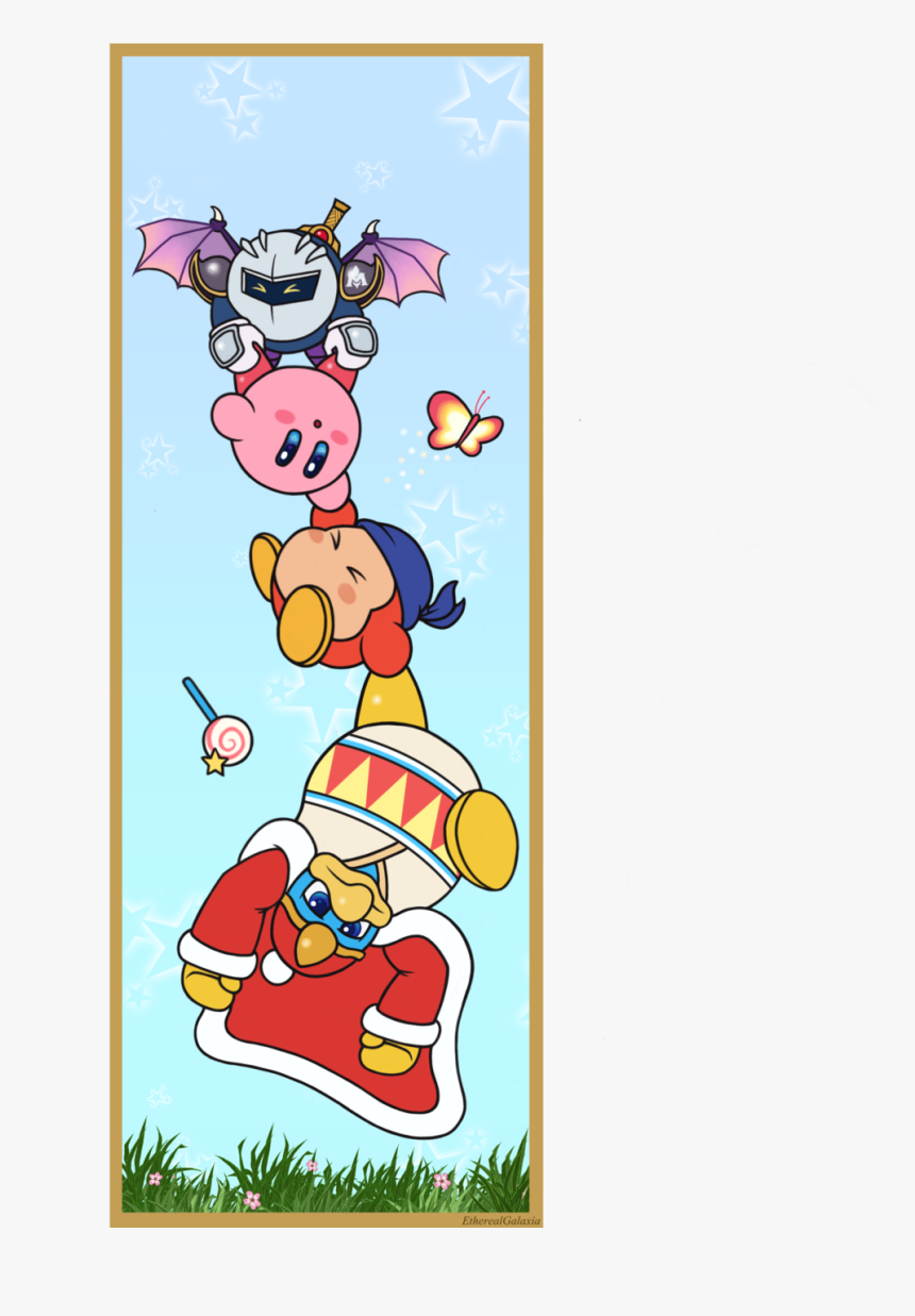 Have A Bookmark Of The Legendary Quartet, Meta Knight, - Kirby King Dedede Meta Knight And Bandana Waddle Dee, HD Png Download, Free Download