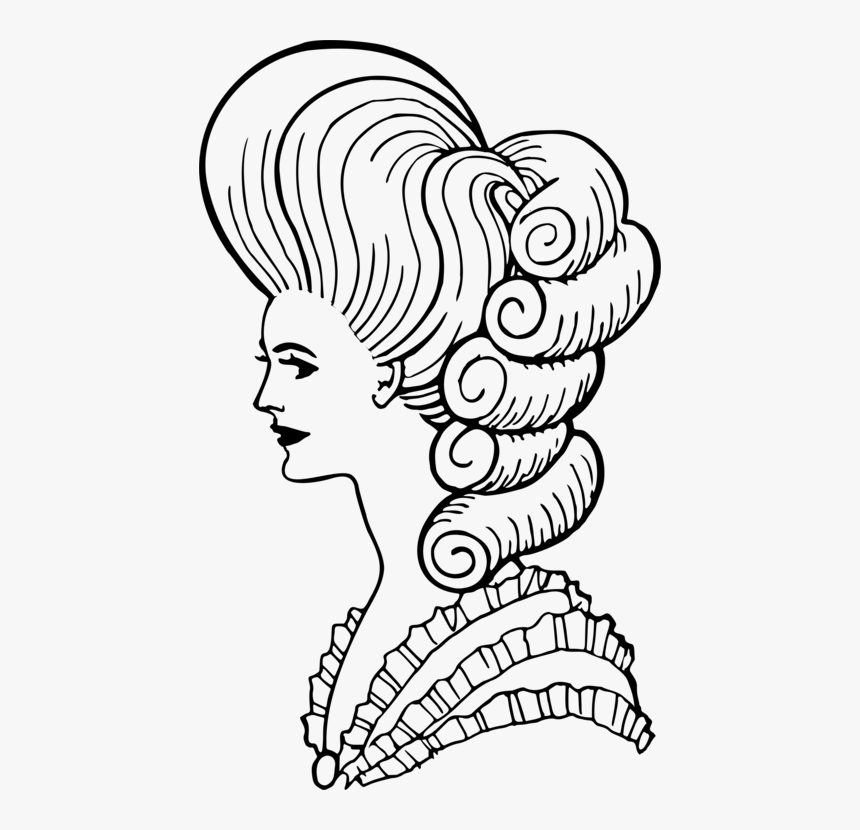 Line Art,eye,jaw - Madame Pompadour Hair, HD Png Download, Free Download