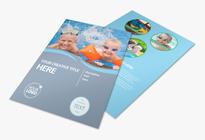 Kids Pool Party Flyer Template Preview - Swimming Pool For Flyer, HD Png Download, Free Download