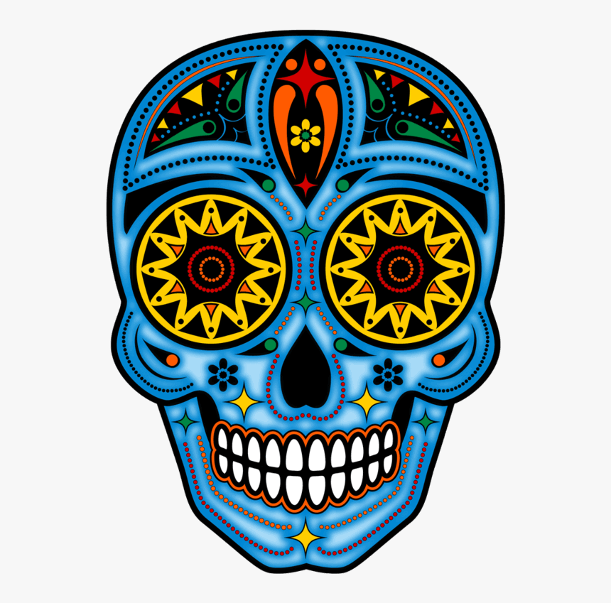 Dia De Los Muertos Blue Skull, HD Png Download, Free Download