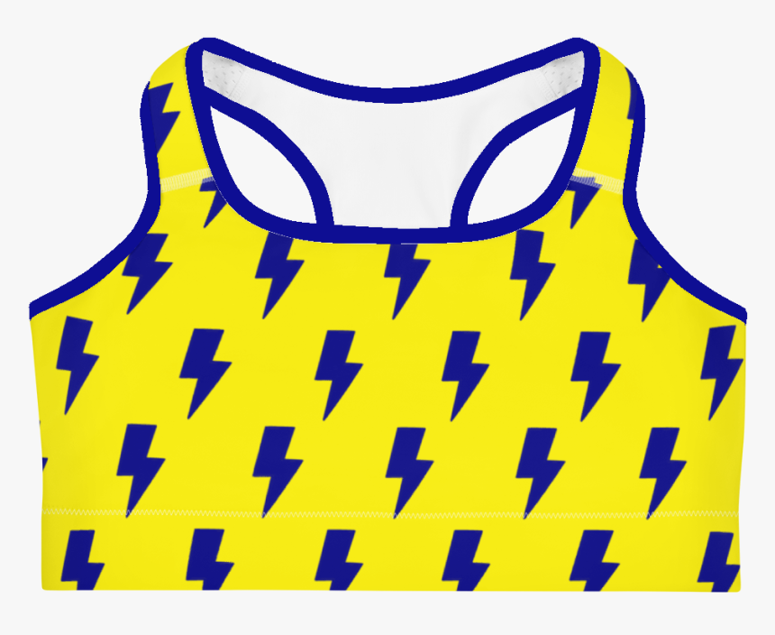 Blue & Yellow Lightning Bolts Sports Bra - Sports Bra, HD Png Download, Free Download