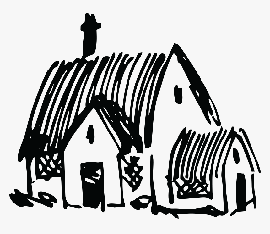 Village House Clip Art Black And White - Village Black And White Png, Transparent Png, Free Download