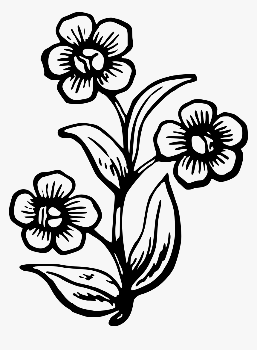 Plant Drawing At Getdrawings - Easy Big Flower Drawing, HD Png Download, Free Download