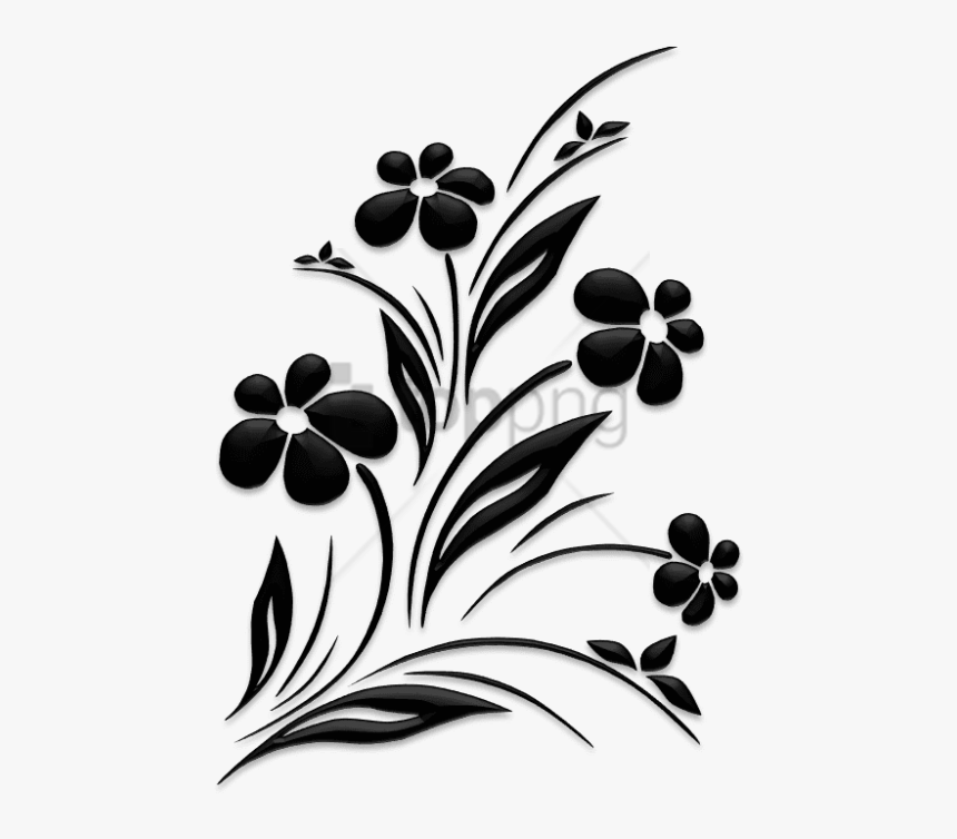 Design Image With Transparent - Flower Silhouette Png, Png Download, Free Download