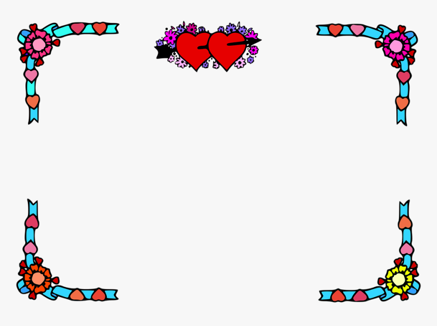 Heart Border, Valentine Border, Romance, Valentine - Free Clipart Borders Valentine, HD Png Download, Free Download