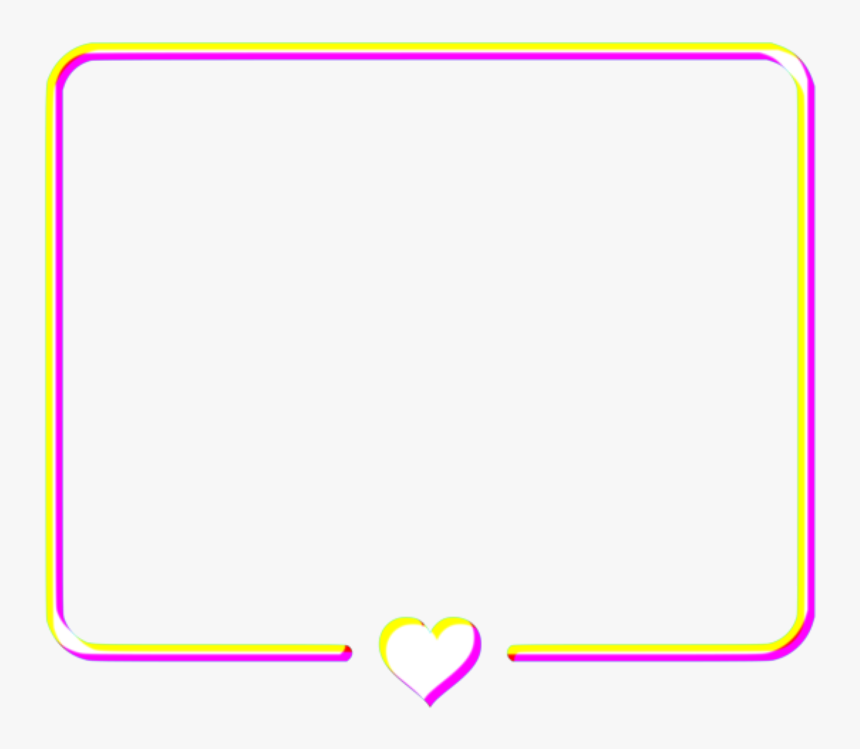 #frame #glitch #border #frames #heart #hearts #yellow - Glitch Marco Png, Transparent Png, Free Download