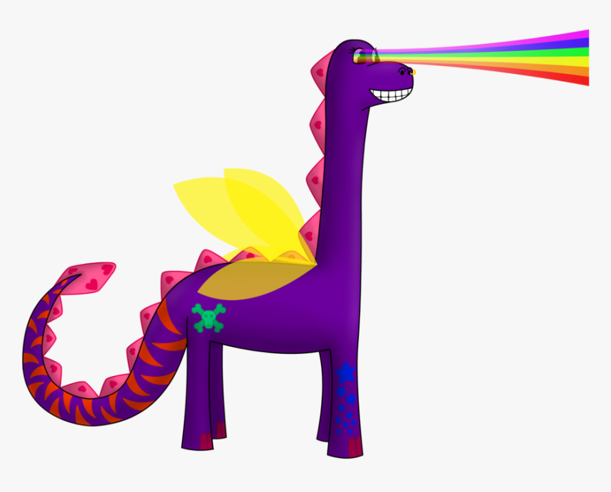 Rainbow Purple Laser Beam Dinosaur By Antzie7 - Rainbow, HD Png Download, Free Download