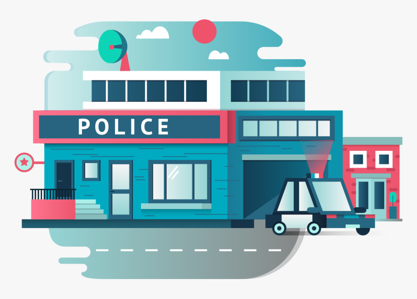 Police Station Police Officer Building - Transparent Police Station Clipart, HD Png Download, Free Download