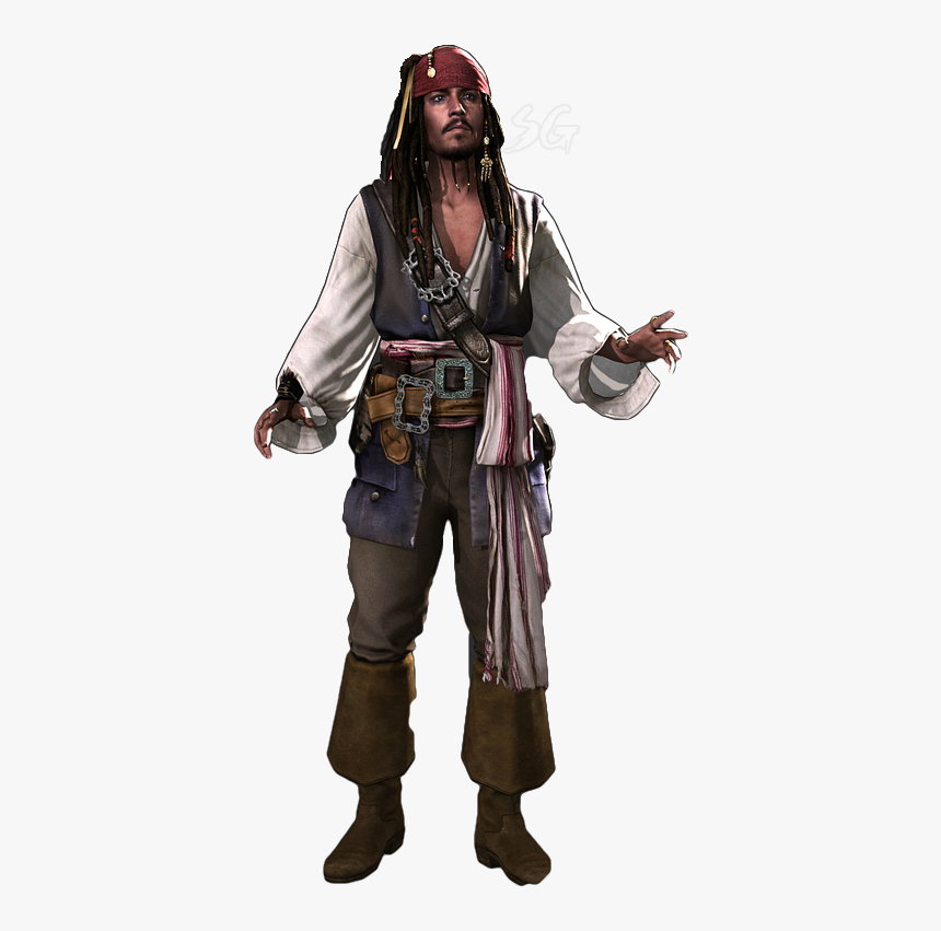 Pirates Of Caribbean Captain Jack Sparrow Png - Jack Sparrow 3d Model, Transparent Png, Free Download