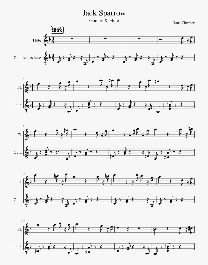 Jack Sparrow Sheet Music Composed By Hans Zimmer - Summertime Jazz Clarinet Duet, HD Png Download, Free Download