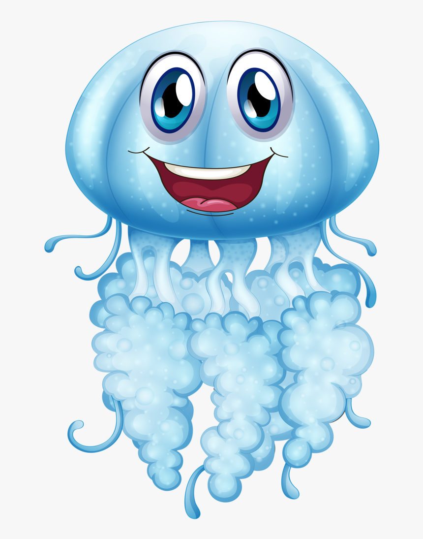 Clipart Rock Underwater - Blue Jellyfish Clipart, HD Png Download, Free Download