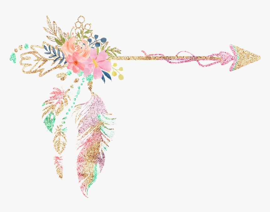Floral Arrow Pretty Things - Boho Arrow Clipart, HD Png Download, Free Download