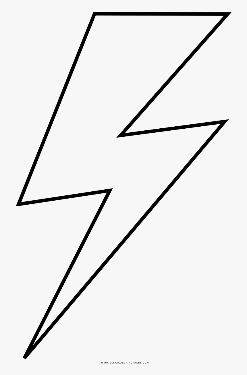 Lightning Bolt Coloring Page - Lightning Bolt Png Black And White, Transparent Png, Free Download