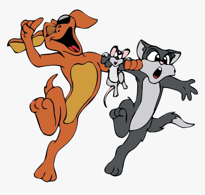 Cartoon Cat Dog Mouse Clipart Png - Cartoon Cat And Dog, Transparent Png, Free Download