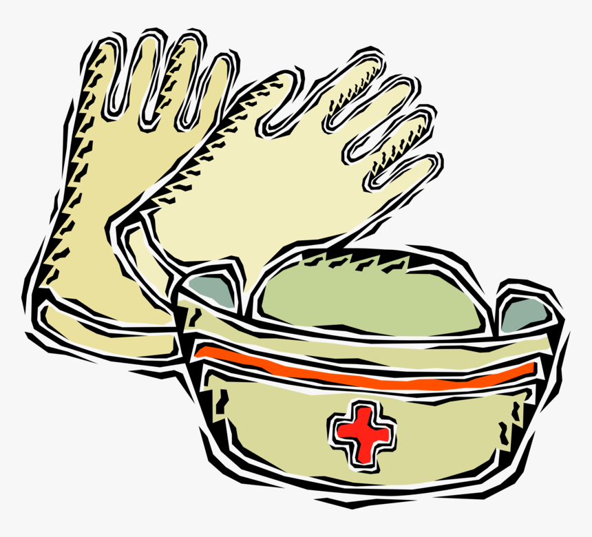 Medical Rubber Gloves And Nurse S Hat Clipart , Png, Transparent Png, Free Download
