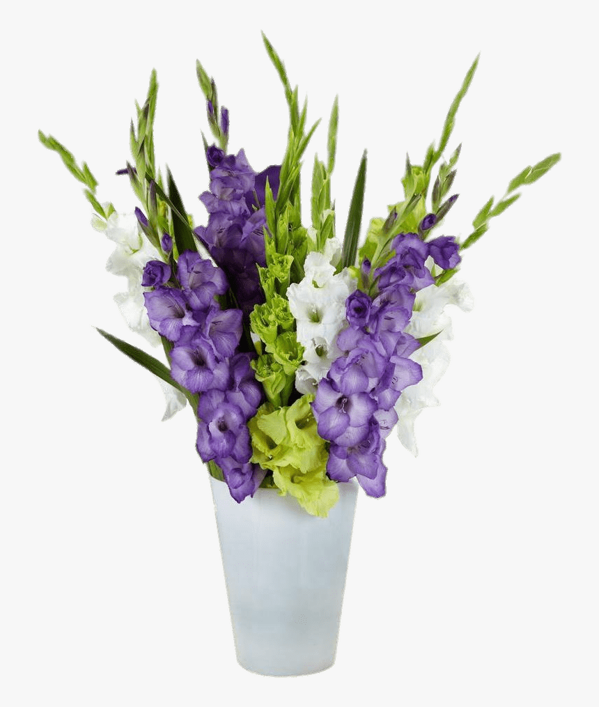 Gladiolus Composition In Vase - Florero Png, Transparent Png, Free Download