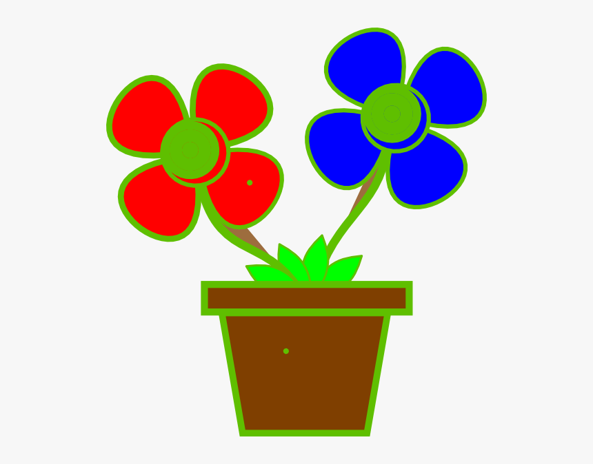 Flowers In A Vase 2 Svg Clip Arts - Vase Of 2 Flowers, HD Png Download, Free Download