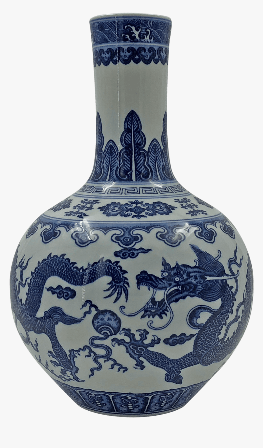Chinese Blue And White Dragon Vase"
 Class= - Chinese Vases Blue And White With Dragon, HD Png Download, Free Download