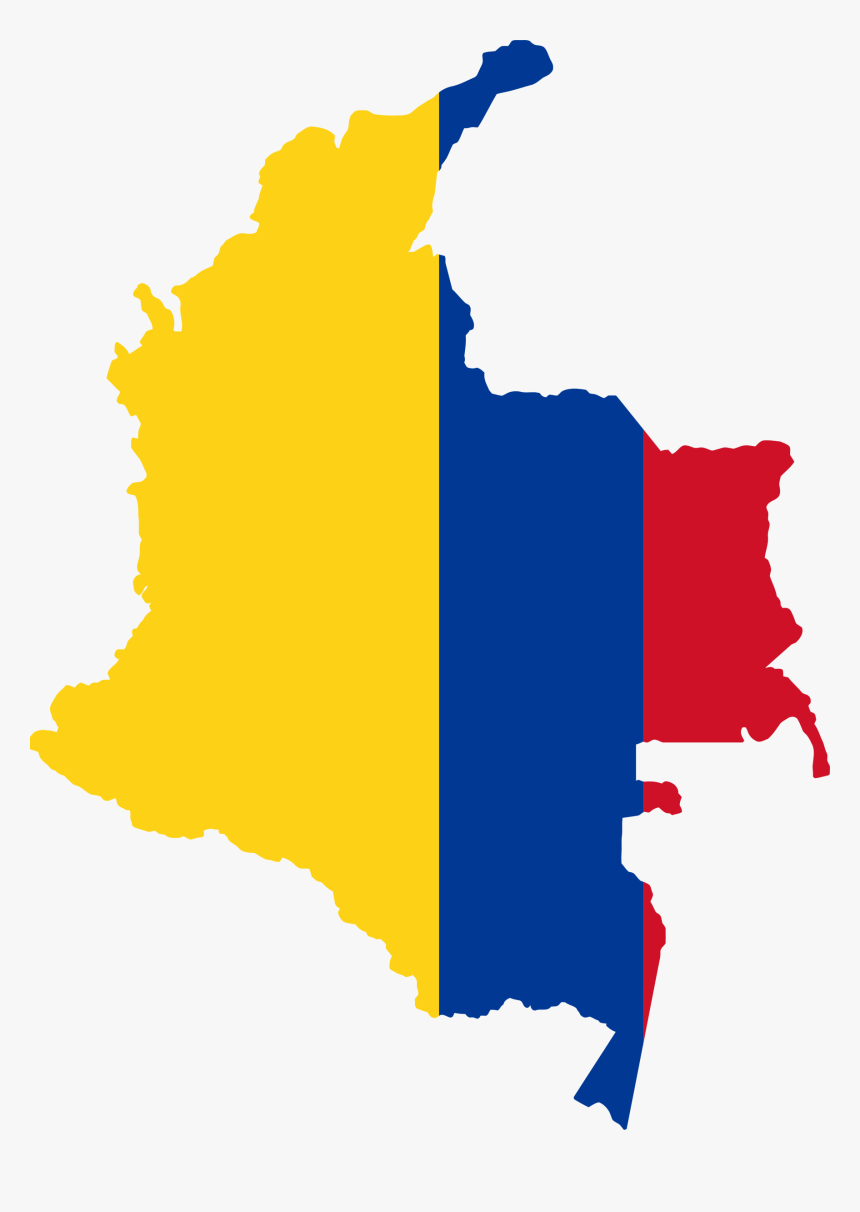 Colombia Map Flag Clip Arts - Colombia Map Png, Transparent Png, Free Download