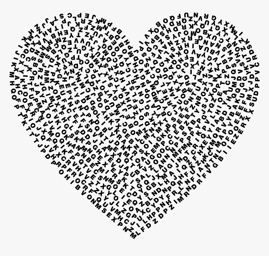Clipart Hearts Hand Drawn - Heart Made Out Of Characters, HD Png Download, Free Download