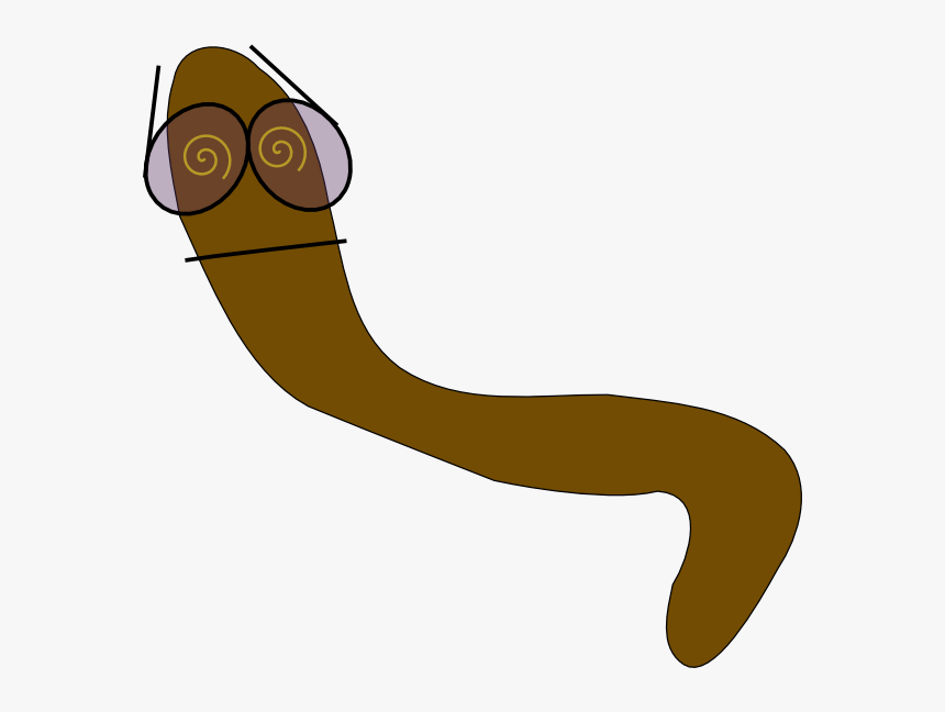 Worm With Glasses Svg Clip Arts - Worm Clip Art, HD Png Download, Free Download